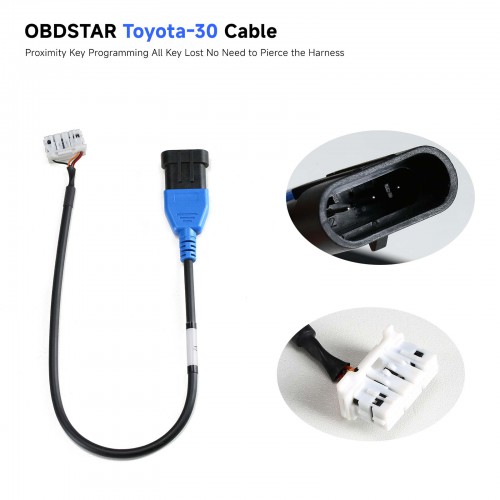 OBDSTAR Toyota-30 Cable Support 4A and 8A-BA All Key Lost Bypass PIN Working with X300 DP Plus/X300 Pro4 Key Master/AVDI
