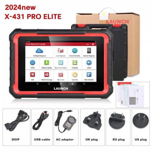 2024 Launch X431 PRO Elite All System Bidirectional Car OBD2 Diagnostic Tool with 37+ Resets Service Function Support CANFD DOIP