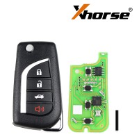 XHORSE XKTO10EN Wire Remote Key Toyota Flip 4 Buttons for VVDI Key Tool 5pcs/lot Get 25 Bonus Points for Each Key