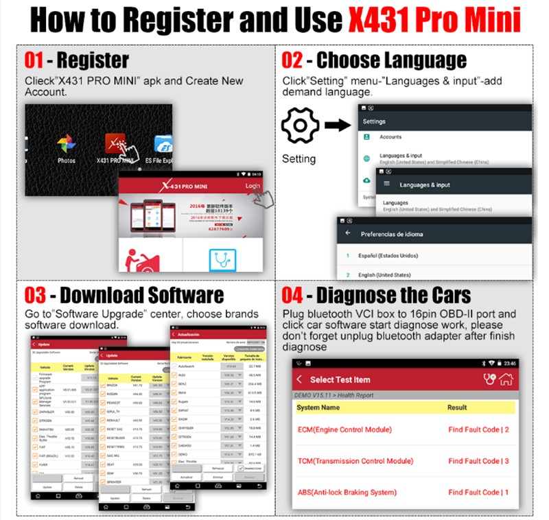 x431 pro mini register