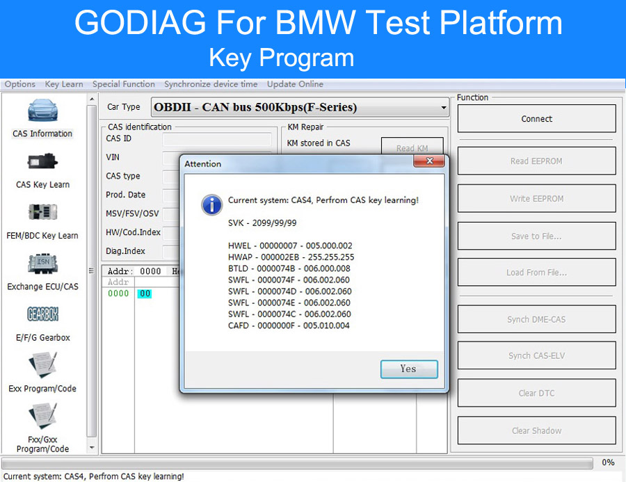bmw test platform key program
