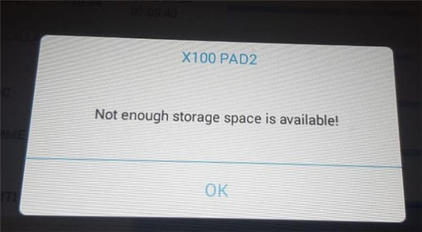 xtool not enough storage space